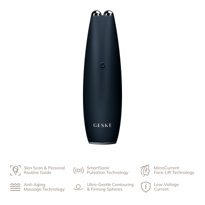 Мікрострумова ручка для підтяжки обличчя GESKE MicroCurrent Face-Lift Pen 6 в 1 чорний
